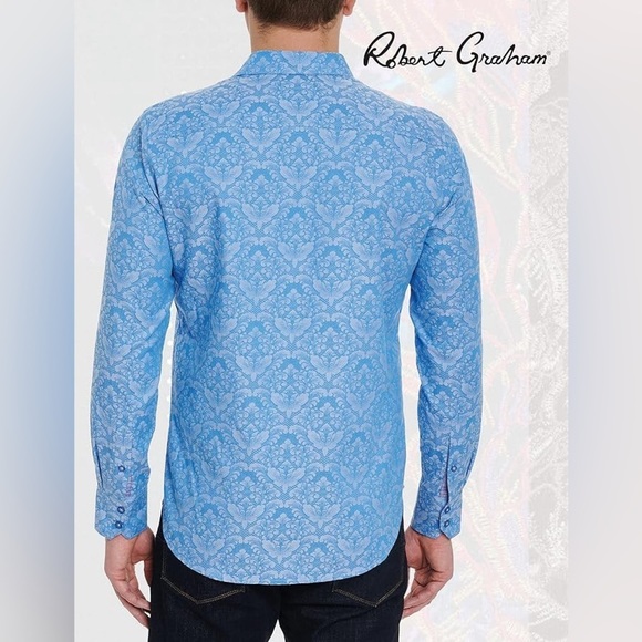 Robert Graham Bayview Cotton Shirt Paisley Damask 16537 - Picture 3 of 13